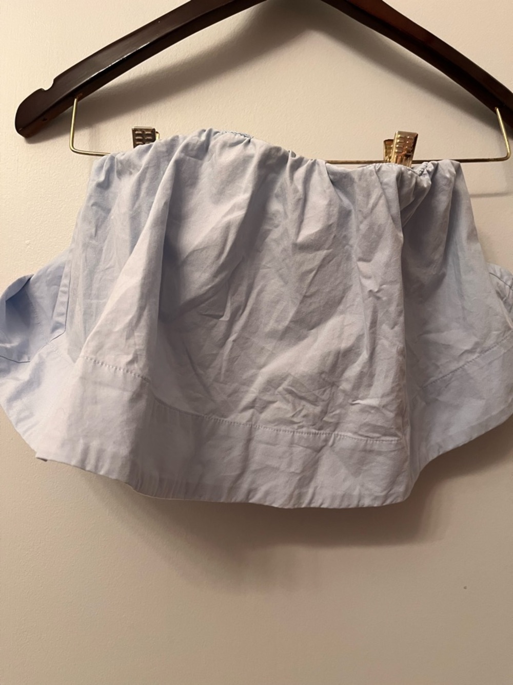 Aritzia x Wilfred Light Blue Off-Shoulder Cotton Tube Top